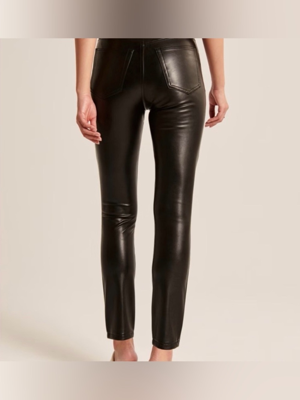 Abercrombie & Fitch Skinny High Rise Vegan Leather Pants Black Sz 29 8s